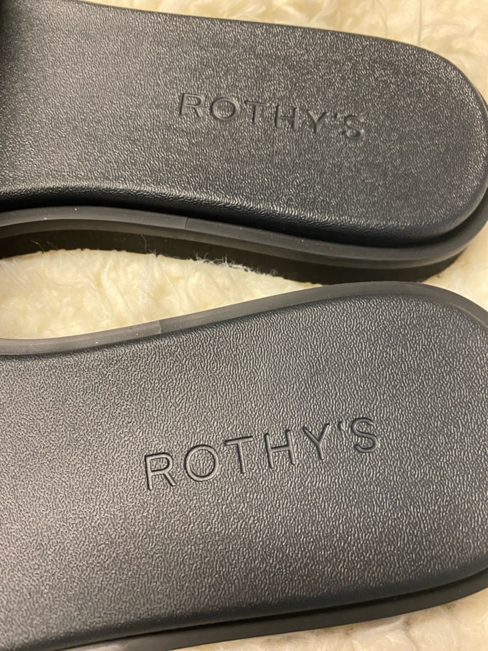 Rothy's Black and Gold Weave Slide Sandals - Picture 3 of 10